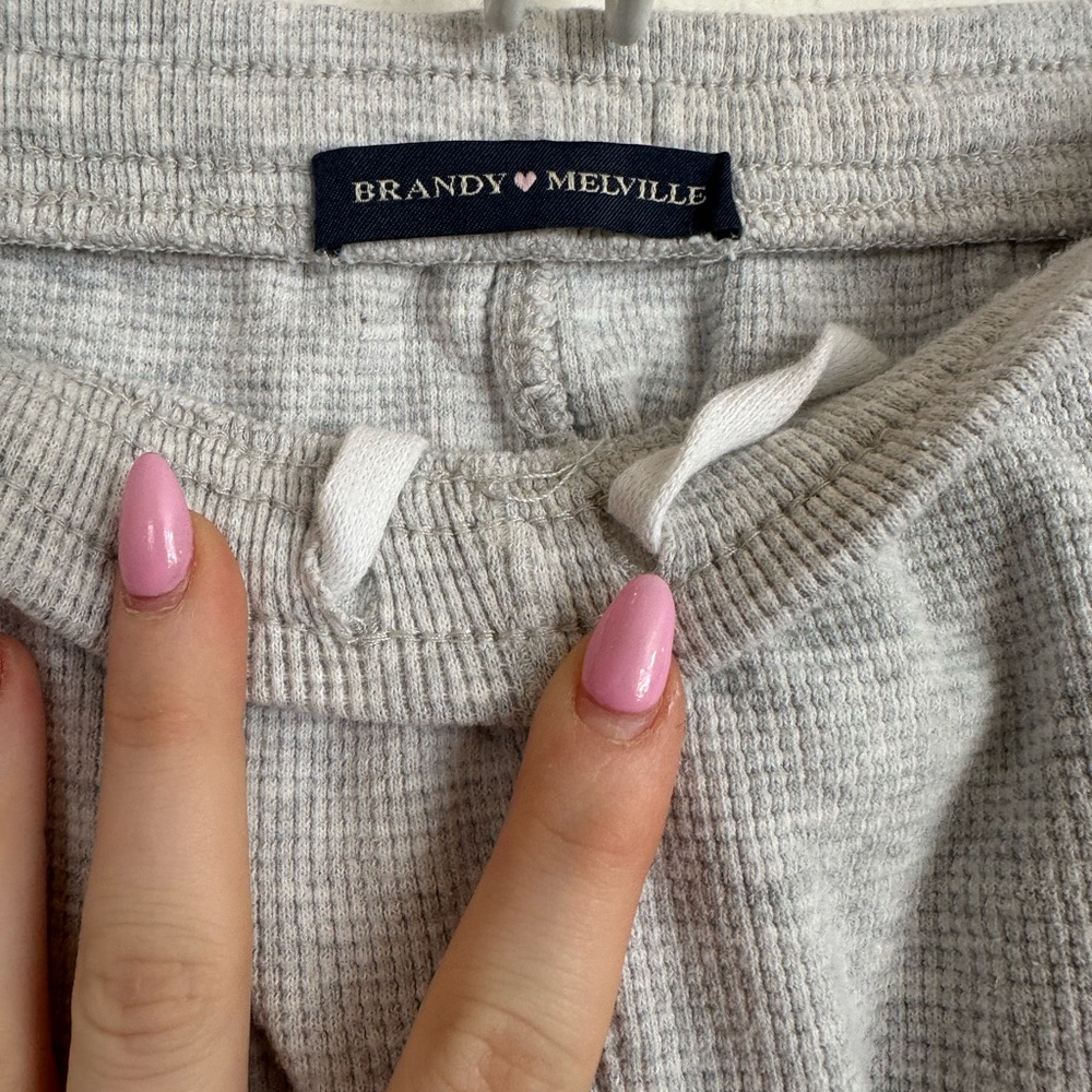 Brandy Melville Gray Waffle Knit Pants